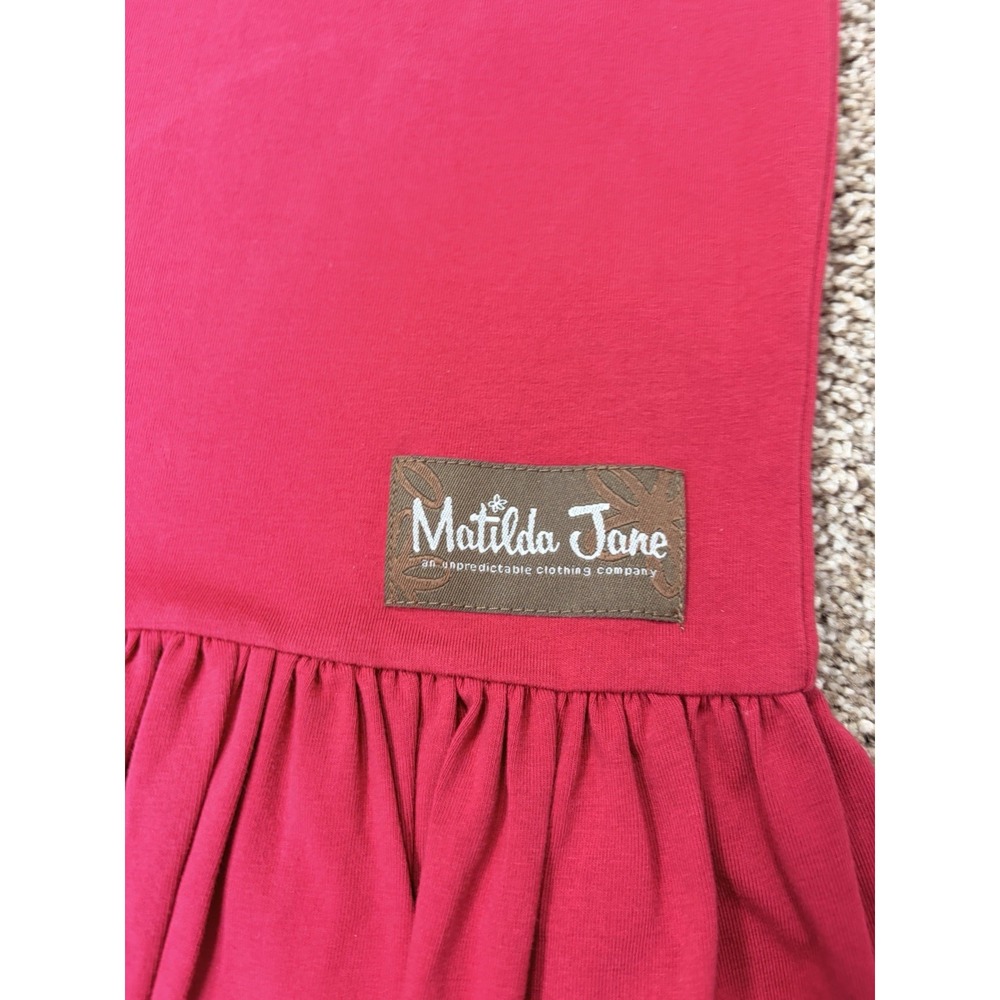 Matilda Jane Best Big Ruffle Crop Pants Women's Large Burgundy - Picture 2 of 7